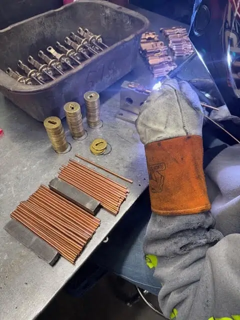 a man welding